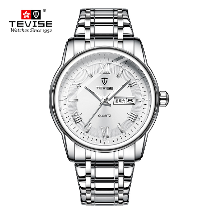 Original TEVISE Watch for Men Quartz watches Gold Luxury Waterproof watch men Wristwatch Stainless Steel Steel R886 3