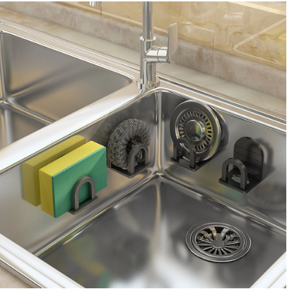 Black Sponge Holder For Kitchen Sink - Aluminum Alloy Sponge Holder Kitchen Sink Sponge Holder