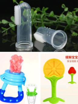 3in1 Baby Teething Package (Get 3 Items) Silicone baby Teeth Brush, Baby Teether, Baby Fruit Pacifier