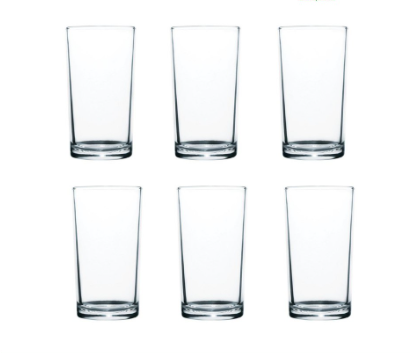 UNION GLASS Clear Glass Highball Water, Juice, Soda, Liquor Glass 255ml | 10oz [Set of 6]
