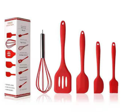 5pcs Silicone Kitchenware Cooking Utensils Set Heat Resistant Non-Stick Cooking Utensils Baking Tool