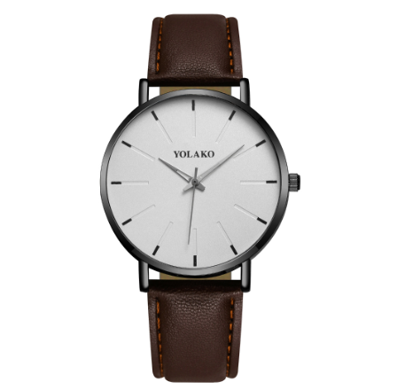 Ultra thin fashion men's watch simple scale personalized pointer belt quartz watch 006