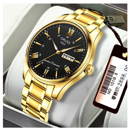 ORUSS Luxury Gold Watch for men Waterproof Dual Calendar Automatic Watch men Original Stainless Steel Fashion Men Watch Relo M8
