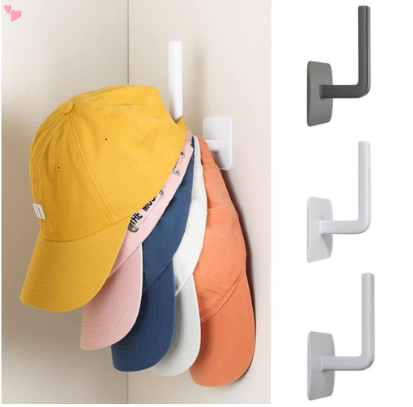 Hat Rack for Baseball Caps - Adhesive Hat Hooks for Wall, Hat Hanger Storage Cap Organizer, No Drilling Strong Hat Holder for Door, Closet