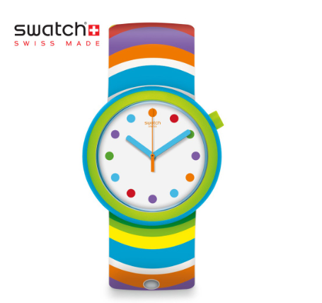 Swatch Popadelic PNL100 Multicolor Silicone Strap Watch