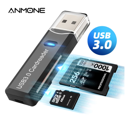 ANMONE USB 3.0 Card Reader 2 In 1 Micro SD TF Card Memory Flash Drive Adapter High Speed Multi-card Writer Laptop Accessories