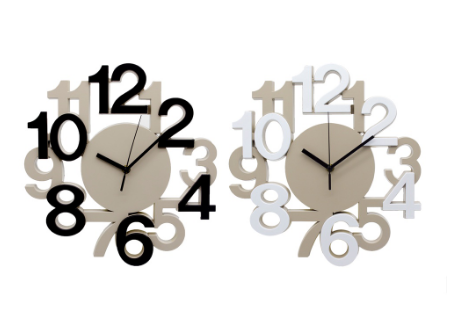 At Home Stylish Silent Analog Wall Clock Embossed Numbers Easy Read For Gift Ideas