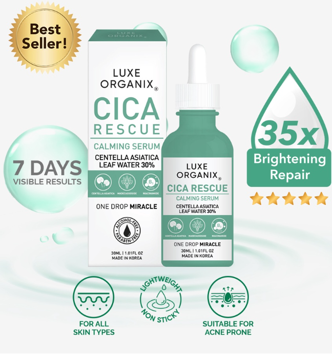 Luxe Organix Cica Rescue Calming Serum 30ml