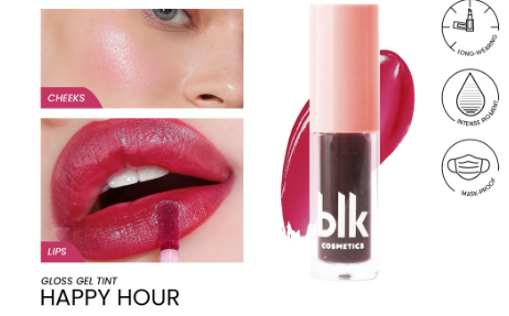 blk cosmetics fresh gloss gel tint happy hour