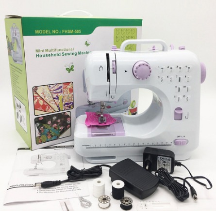 12 Needle Sewing Machine Mini Multifunctional Household Electric Sewing Machine (White)