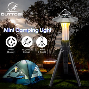 Outtobe Camping Lights Mini Tent Light USB Rechargeable Lanterns Portable Hanging Lamp Waterproof Flashlight Emergency Lighting
