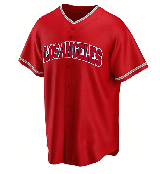 Men's Embroidery Baseball Jersey 27 Red Casual Short Sleeve V-Neck Button T-Shirts Party Sports Top