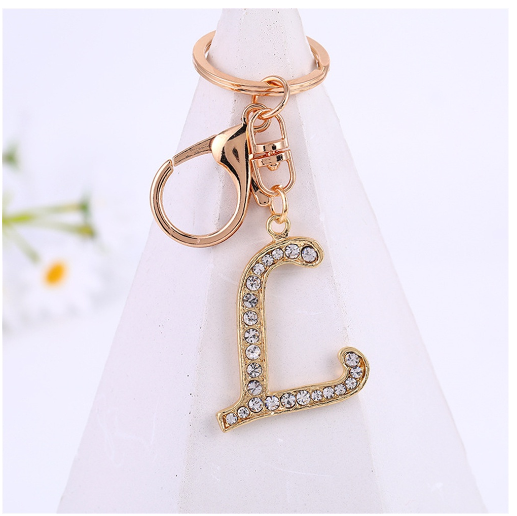New A-Z 26 Letter Key Chains Stainless Steel Keychain Charm Fashion Accessories Key Ornaments L