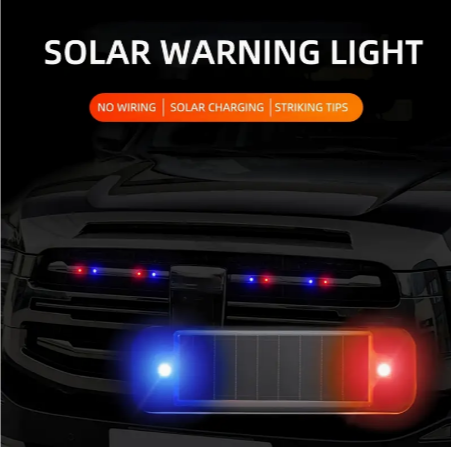 1pc Car Solar LED Warning Light Motorcycle And Bicycle Night Warning Tail Light Anti-rear Strobe Warning Light Anti-collision Rear Tail Light