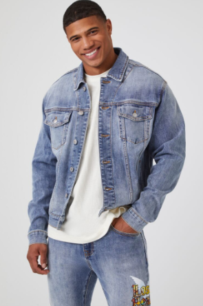 Forever 21 Men's Paradise Denim Trucker Jacket