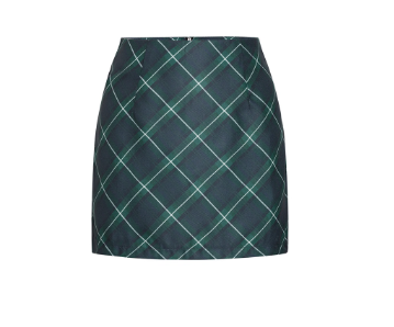Lovito Preppy Plaid Zipper Skirts for Women L53AD085 Blue