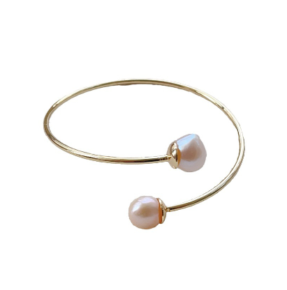 Natural Freshwater Pearl Baroque Bracelet Women's Open Design Bracelet