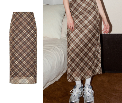 Lovito Women Double Layer Split Skirts L58Ad073 Coffee