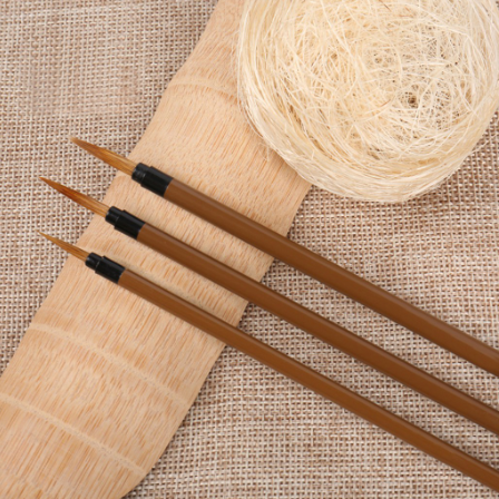 SeamiArt 3pcs Weasel Hair Chinoiserie Watercolor Painting Brush For Hook Line Detail Drawing