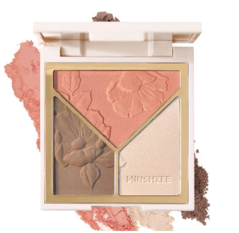 SACE LADY 3 IN 1 Highlighter Contour Bronzer Blush Powder Pigmented Smooth Lightweight Mulit-Use Makeup Palette