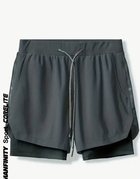 Manfinity Sport Corelite Men'S Color Block Drawstring Waist Sports Shorts