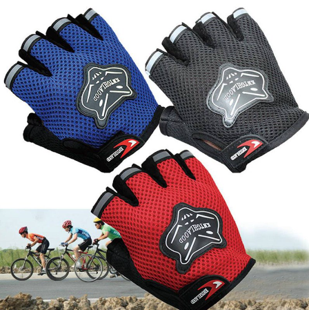 bike accesories ♣Mesh Bicycle Half Finger Gloves Fingerless Cycling Gloves Safe Breathable Lightweight