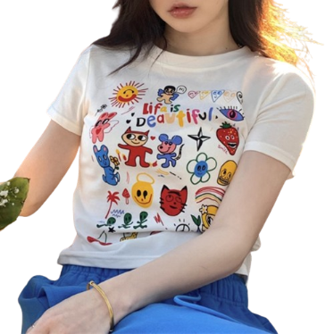 Lovito Women Basic T-Shirt LNE21256 (White)