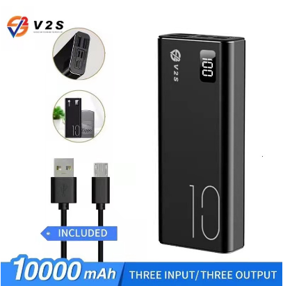 V2S PD100Q Original Power Bank Portable 10000mah Charger Quick Power Bank