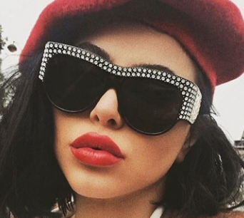 Shining Diamond Sunglasses Women Brand Design Square Shades