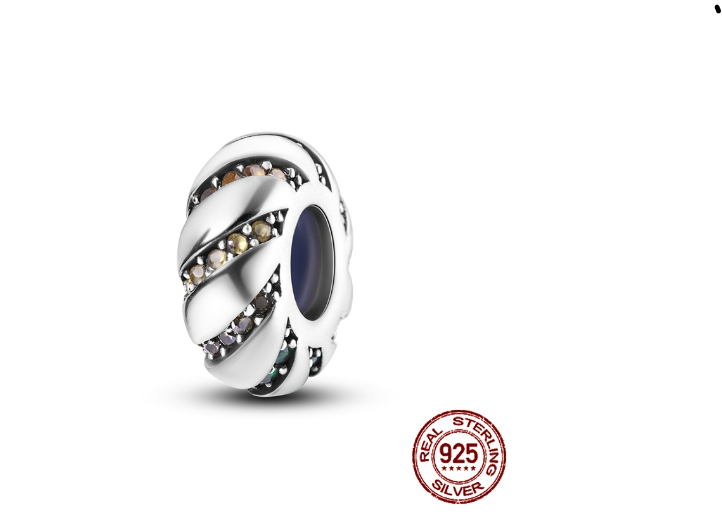 Fit Original Pandora Bracelet Beads Pendant 925 Sterling Silver Love Positioning Buckle Series Colorful Women Jewelry DIY Gift S041