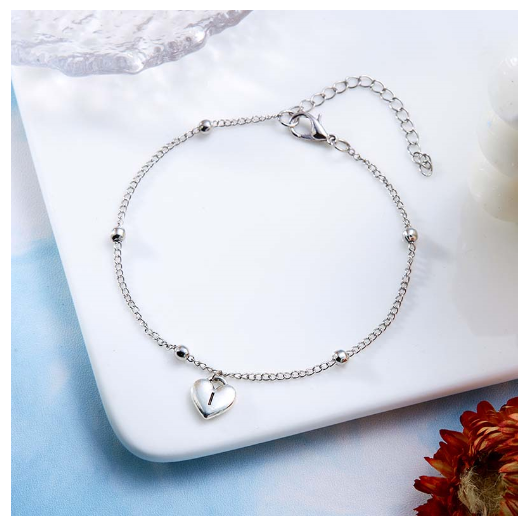 Fashion Silver Plated 26 Letters Initials Alphabet Bracelet Adjustable Bangle Women Jewelry Mother's Day Gift I