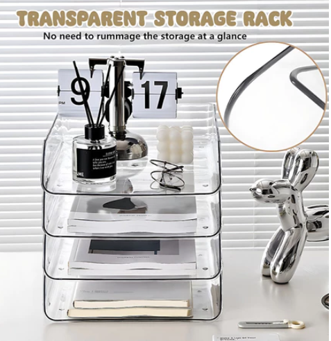 Transparent Acrylic Ladder Tray Desk Organizer Rack Makeup Organizer Table Organize Home Decor