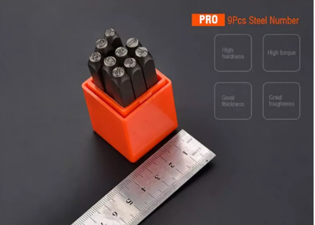 Harden 9Pcs Steel Numbers 3mm,4mm,6mm,8mm (Professional) Chrome Vanadium Mini