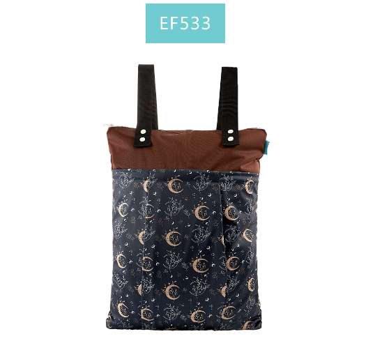 Happyflute Large Hanging Wetbag Waterproof Baby Cloth Diaper Nappy Bag Washable Dry And Wet Separation Mama Bag 55X40CM 3