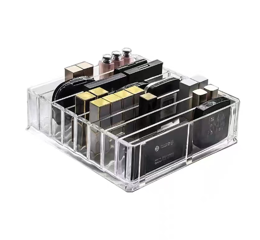 GLADKING 8 Detachable Compartments Acrylic Cosmetic, Makeup , Jewelry Organizer Storage