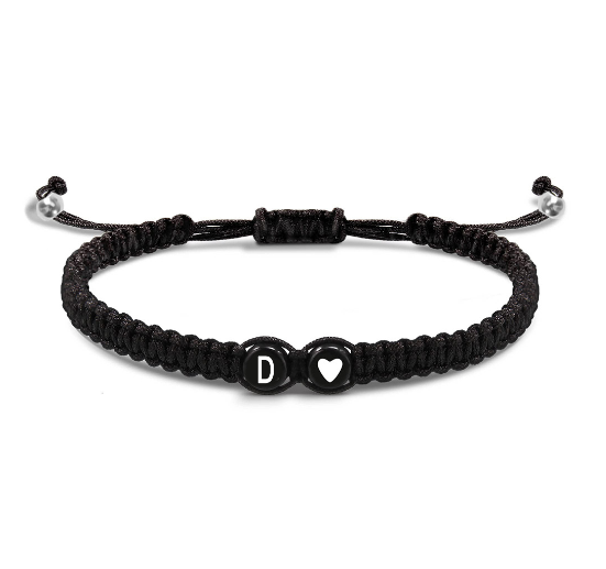 Tala for you Letter Initial Couple Bracelets Handmade Adjustable Bracelets Cord Bracelet D