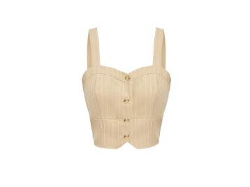 Lovito Women Casual Striped Button Front Tank Top L64AD034 Khaki/Black