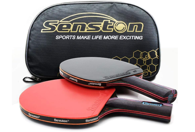 Senston Professional Table Tennis Paddles Advance Intermediate Ping Pong Paddles Set of 2, Table Tennis Racket with Carry Case…