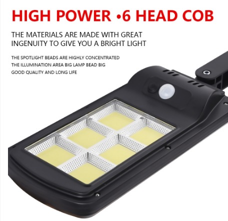 Original Solar Street 6 Cob Outdoor Lights Wall Lamp Solar Powered Motion Sensor Light Control Lamp
