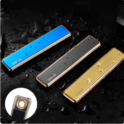 Internet Celebrity Explosion Metal USB Rechargeable Tungsten Lighter Portable Windproof Cigarette Lighter Men's Gift Gadget