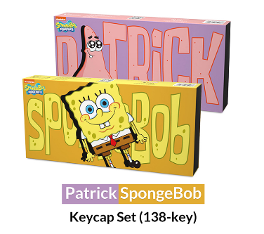 Akko Patrick / SpongeBob Keycap Set with 138-key, JDA Profile Dye-sub PBT Caps, Full Keyset for MX Mechanical Keyboard