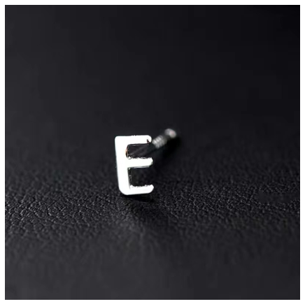 A-Z Initial Letter Stud Earrings for Women Girls Birthday Gift Silver Plated 26 Alphabet Name Ear Piercing Jewelry E