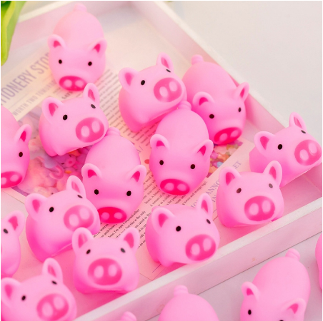 1pc/5pcs Cartoon Soft Cute Pink Piggy Vent Squeeze Decompression Stress Relieve Baby Toddler Toy
