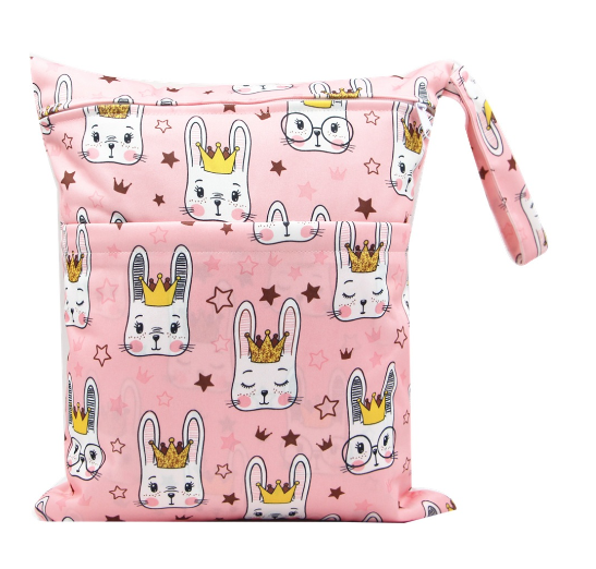 30x37cm Cloth Diaper Wet Dry Bags Double Zipper Mixed Color Printed Portable Waterproof Dag Storage Bag Swimwear Bag C20