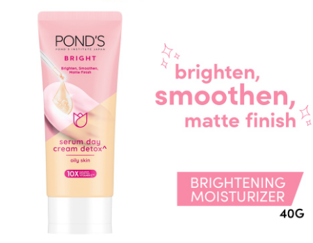 Pond's Bright Beauty Super Cream Detox with Niacinamide, Gluta Boost and UV Filter for Oily Skin 40g