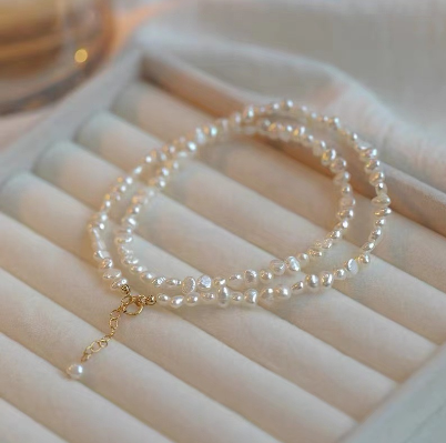 White Natural freshwater Baroque Pearl Necklace for Women Fashion Jewelry