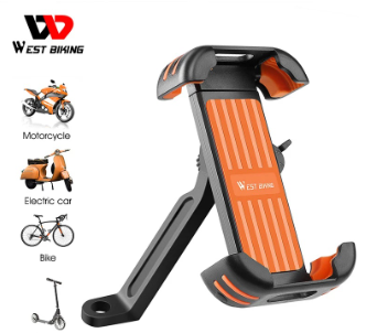 WEST BIKING Motorcycle Phone Holder 360 Degree Adjustable Bike Support Electric Scooter Smartphones Bracket Gps 4.5-7.5 Inch