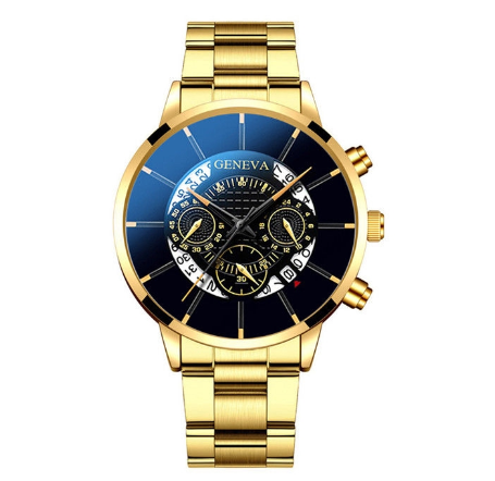 Fashion Geneva Watch Men Stainless Steel Watch With Calendar M2