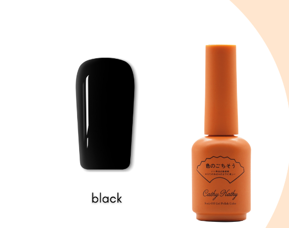 Cathy Kathy Tokyo Collection Japanese UV Color Coat Gel Polish in 15ML 03 Black