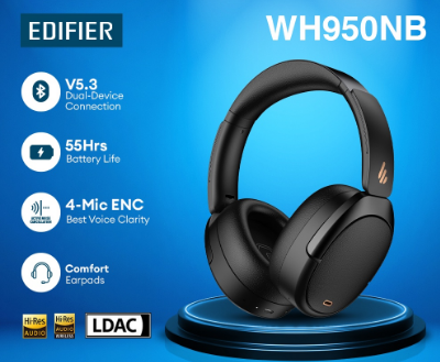 Edifier Wh950nb Anc Hi-Res Wireless Bluetooth Headphones With Enc Mic Built In Battery